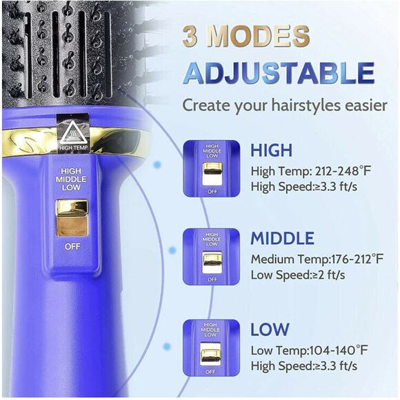 Hair Dryer Brush,  Blow Dryer Brush with Anion,4 in 1 One-Step Hair (Round head) - Picture 4 of 12